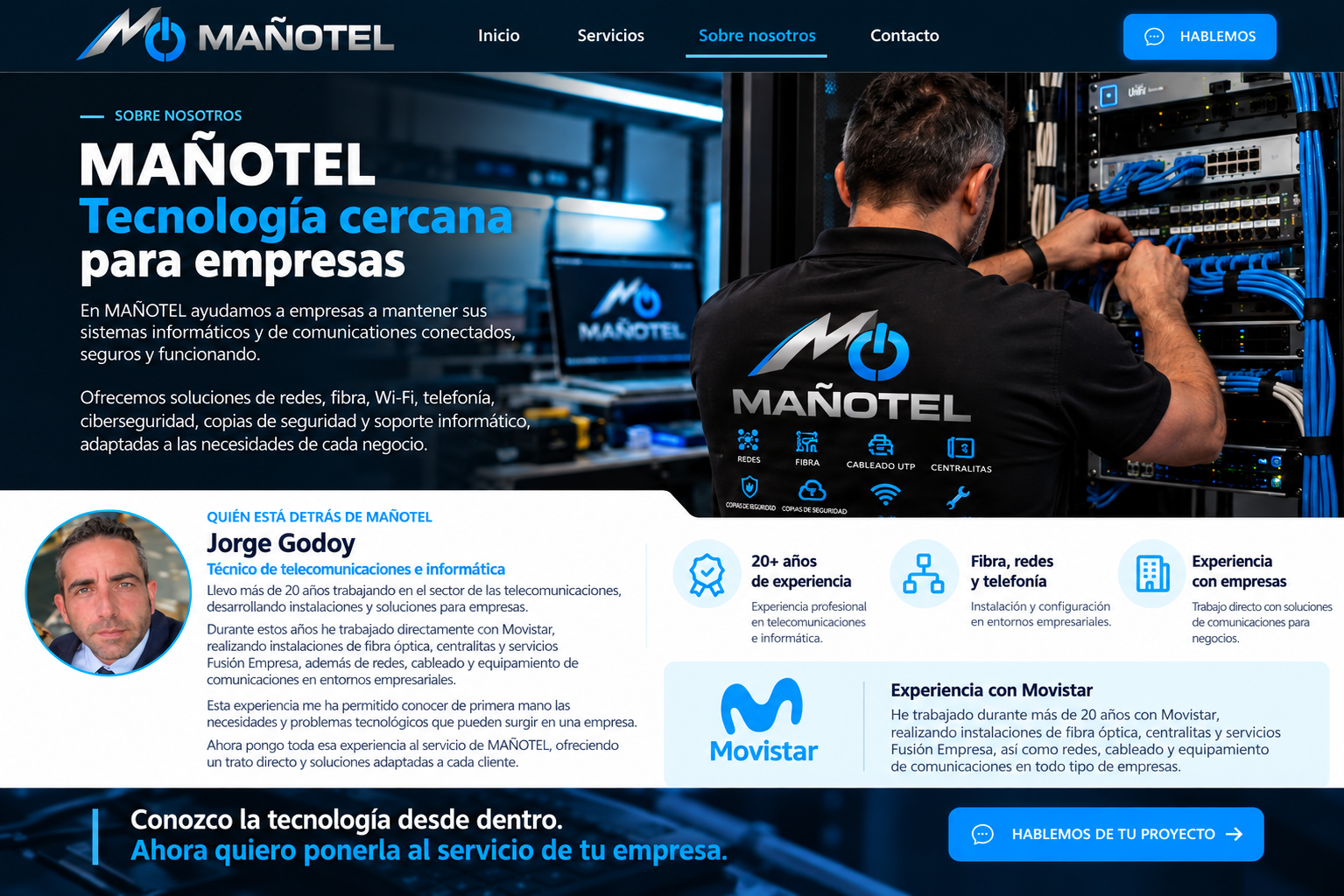 Sobre nosotros de MAÑOTEL, tecnología cercana para empresas